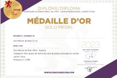 Medalla d’Or a Lió pel formatge de Son Mercer de Baix