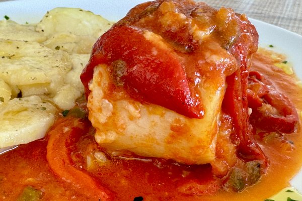 Cod with red peppers from Es Garbell restaurant