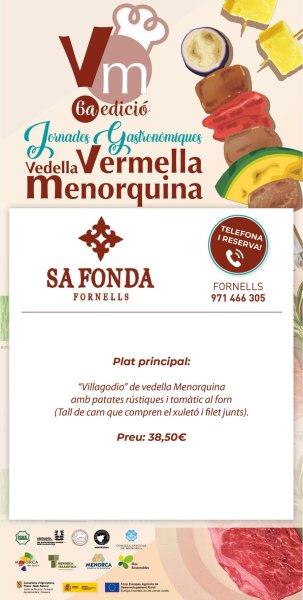 Aquí tens els menús de les Jornades Gastronòmiques Vedella Vermella Menorquina