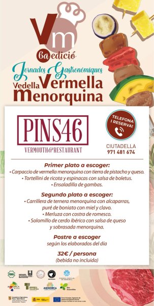 Aquí tens els menús de les Jornades Gastronòmiques Vedella Vermella Menorquina