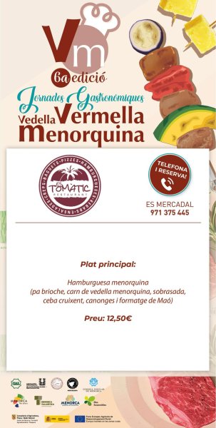 Aquí tienes los menús de la 6ª edición de las Jornadas Gastronómicas de la Carne de Vacuno Menorquina