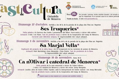 L'Ajuntament de Ciutadella organitza una nova edició del Tast de Cultura per a promoure la cultura i el patrimoni locals