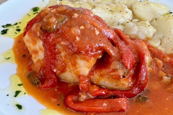 Cod with red peppers from Es Garbell