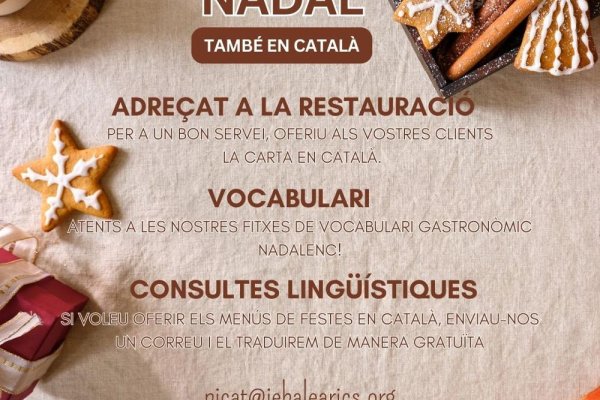 The Institute of Balearic Studies (IEB) offers proposals for Christmas menus in Catalan in the restaurant sector