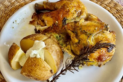 Poulet au four avec pommes de terre